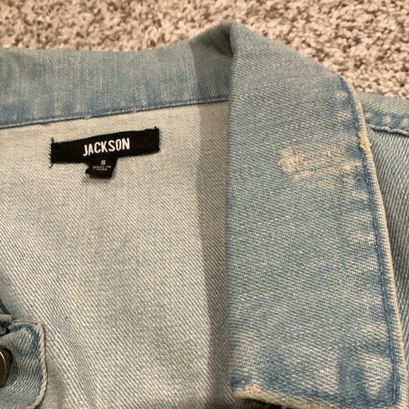 Painted Flames Light Blue Denim Jacket - Picture 3 of 8